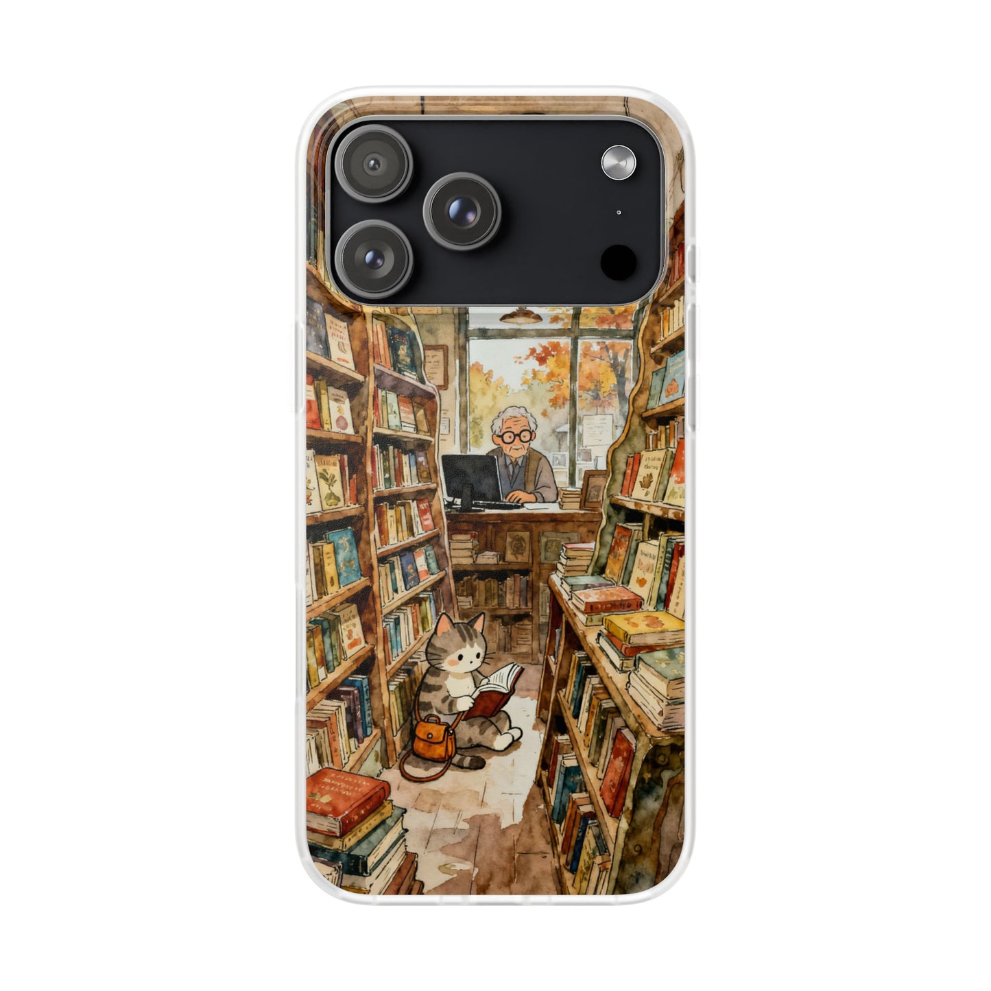 Cozy Library Cat Phone Case