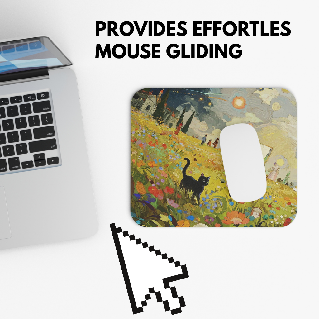 Enchanting Meadow Cat Mouse Pad