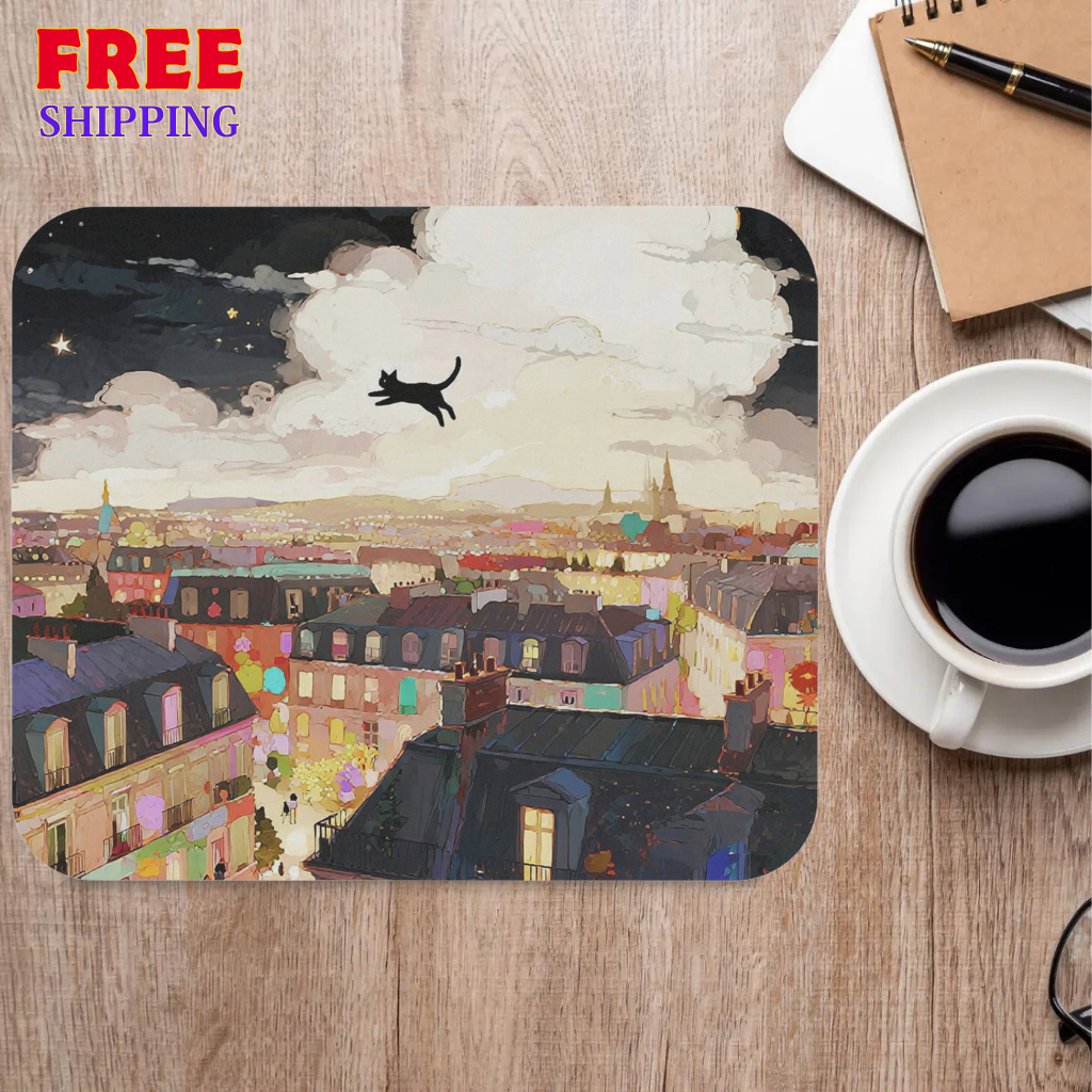 Midnight City Cat Mouse Pad
