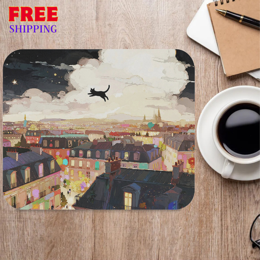 Midnight City Cat Mouse Pad