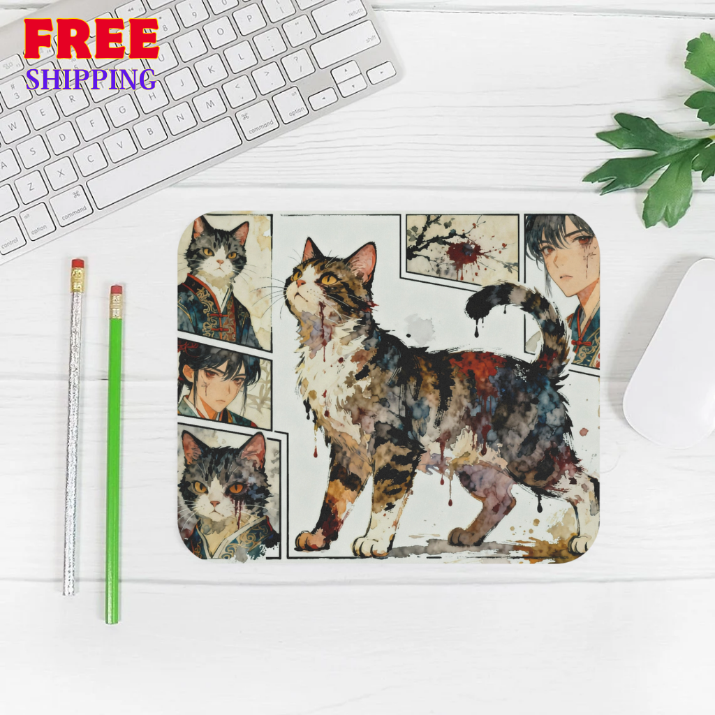 Mystic Warrior Cat Mouse Pad