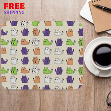 Playful Cat Ghosts Mouse Pad