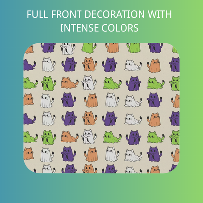 Playful Cat Ghosts Mouse Pad