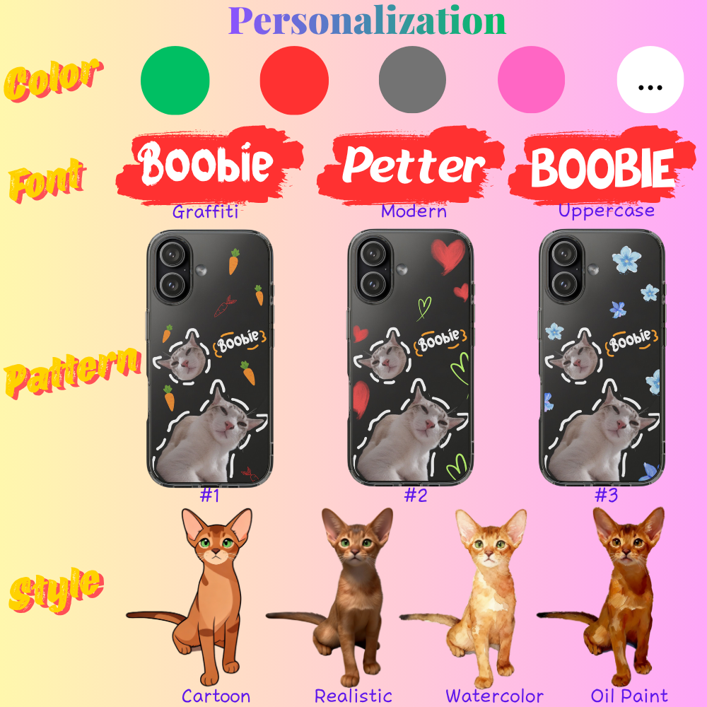 Minimalist Pet Custom Clear Phone Case
