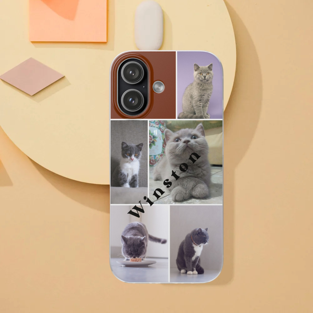 Pet-themed collage matte phone case