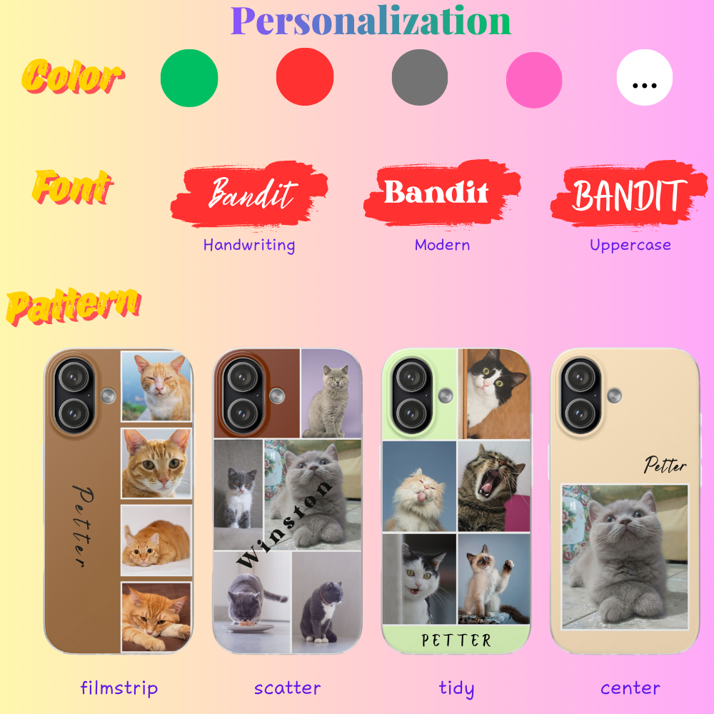 Pet-themed collage matte phone case