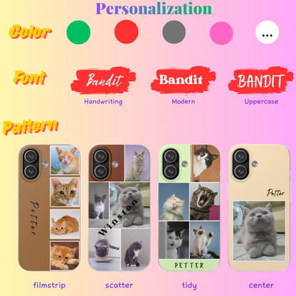 Pet-themed collage matte phone case