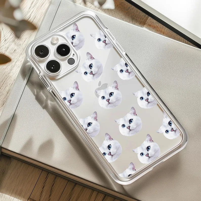 Custom Dog Cat Face Clear Phone Case