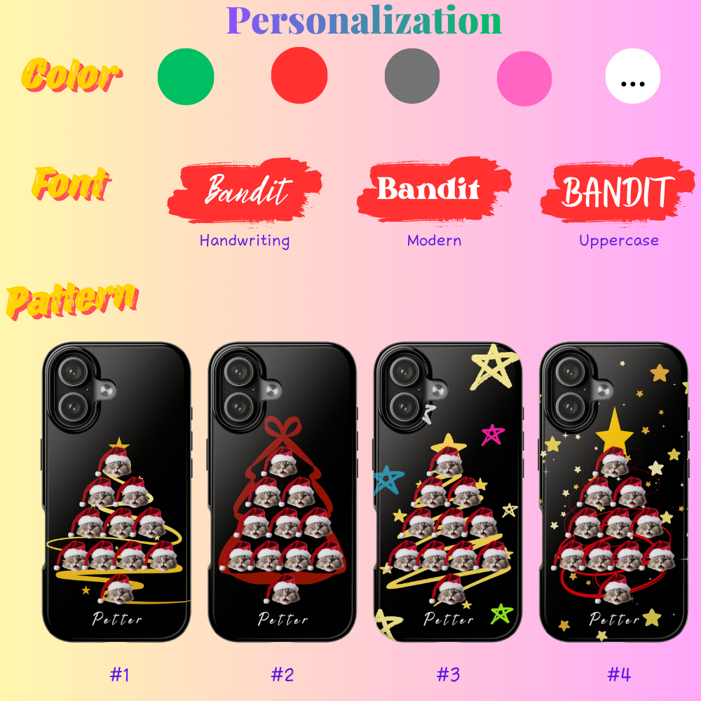 Christmas tree cat custom phone case