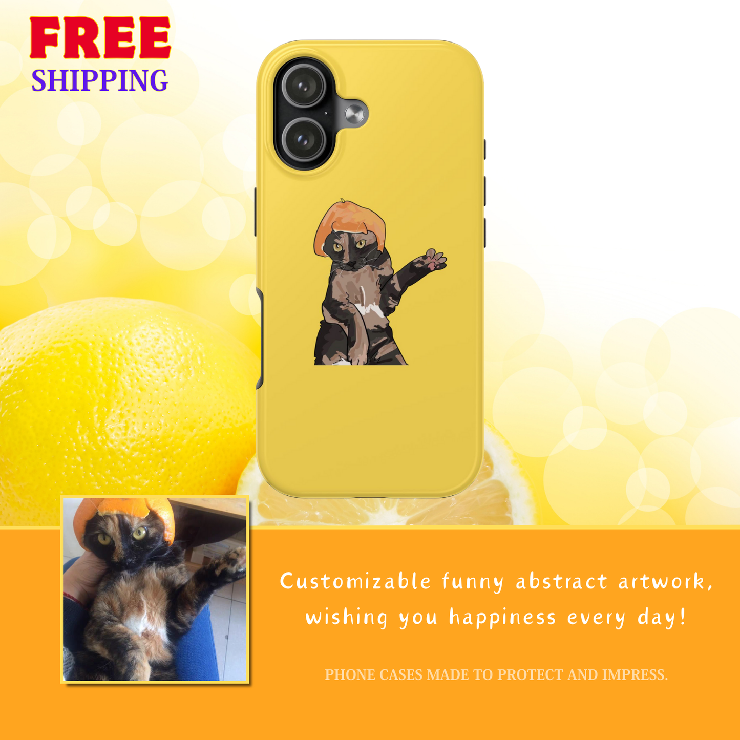 Custom fun abstract cat phone cases