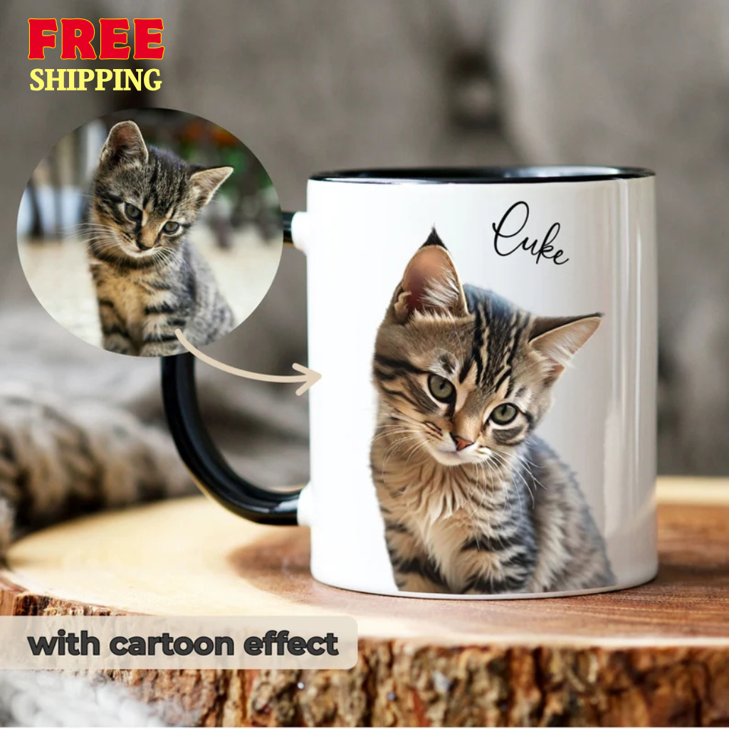 Minimalist Personalized Cat Mug