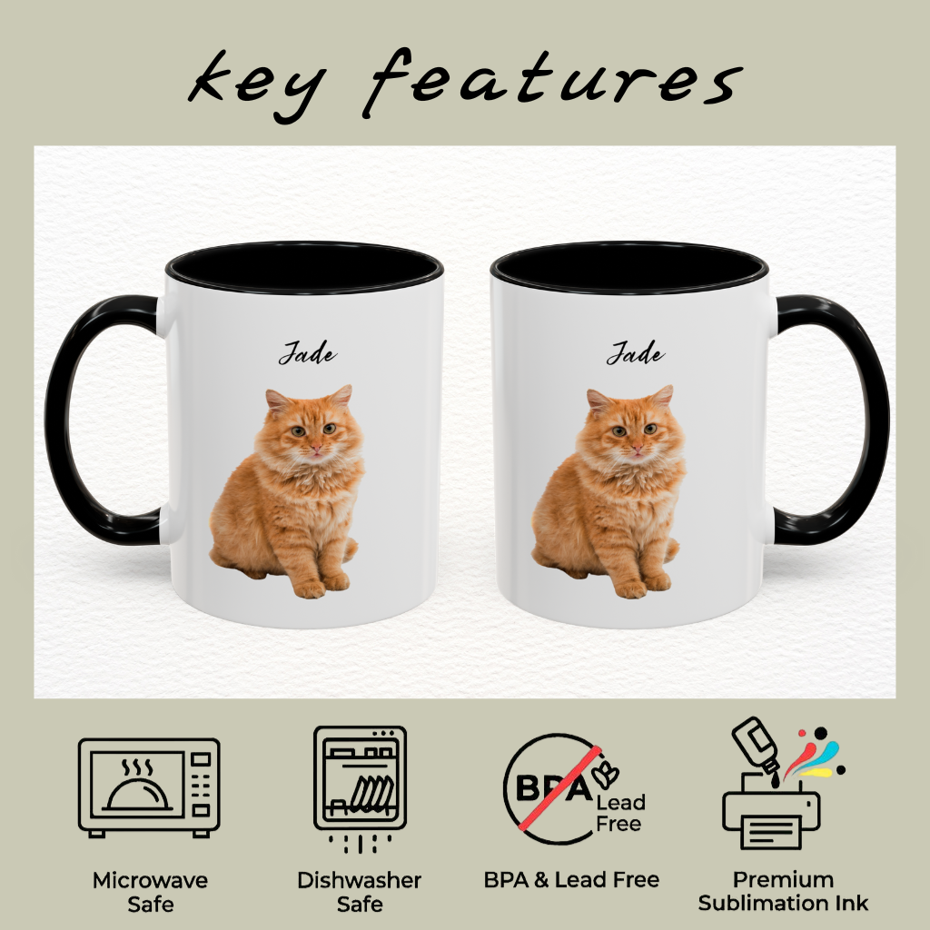 Minimalist Personalized Cat Mug