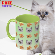 Gradient Color Cat Face Pattern Custom Mug