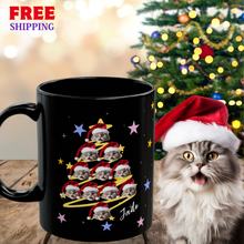 Black Christmas Cat Tree Custom Mug