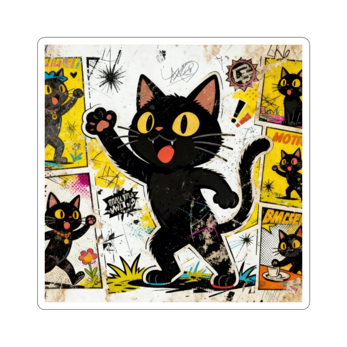 Funny Cat Kiss-Cut Stickers