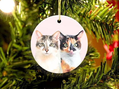 Custom Watercolor Cat Memorial  Ornament