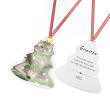 Custom Cat Christmas Tree Metal Ornament