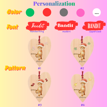 Custom Cat Watercolor Ornament & Magnet