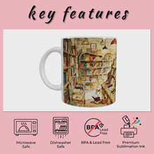 Cozy Bookshop Cat Mug
