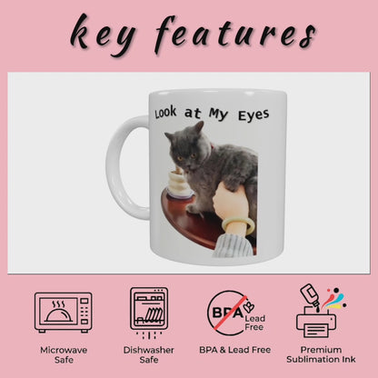 Curious Blue Cat Mug