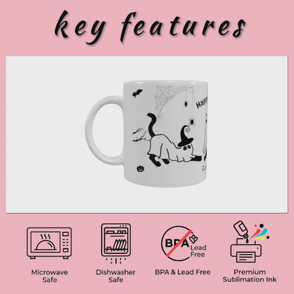 Halloween Ghost Cat Mug