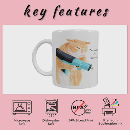 Witch Cat and Silly Gun Cat Mug