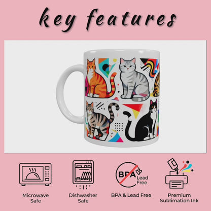 Colorful Cat Collage Mug